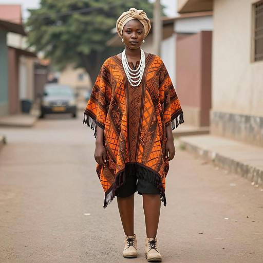 Modern African Fashion in Urban Alleyway