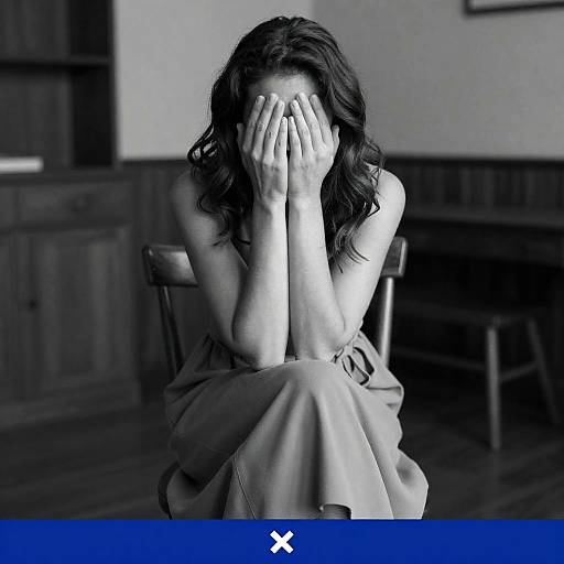 Wavy-haired Woman in Dimly Lit Room