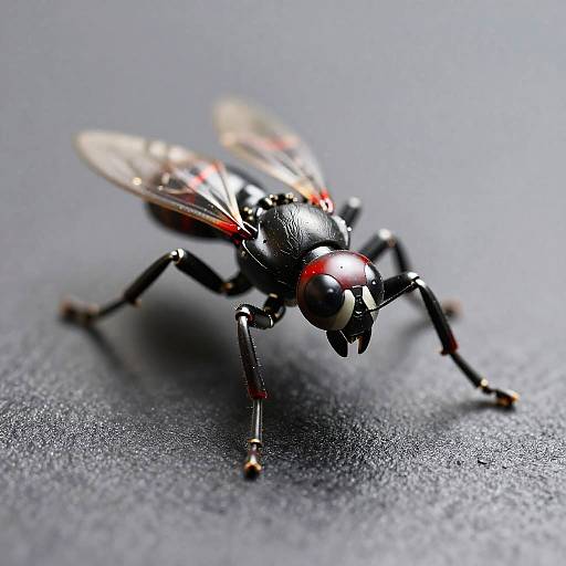 Macro Close-Up of Robotic Insect