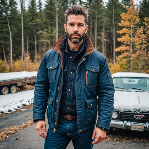 Rugged Winter Style: Man in Utility Gear