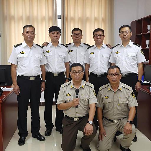 Office Group Photo of Six Men