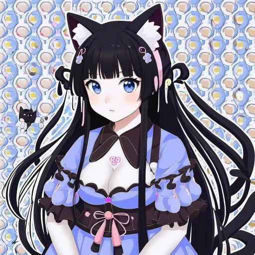 Illustration of Aina (mao lian), original in the style of Curse (023)