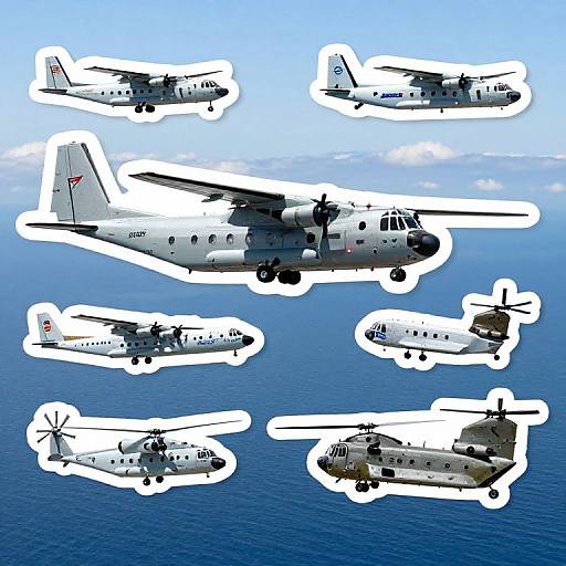 Military Aircraft Fleet Over Ocean