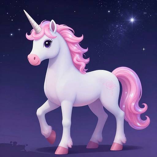 Ethereal Unicorn Under Starlit Sky