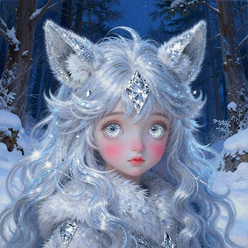 Diamond Stag in Frosty Night