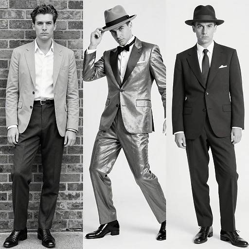 Vintage Black-and-White Menswear Collage
