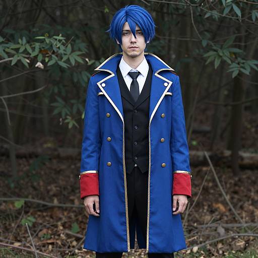 Blue-Haired Dandy in Enchanted Forest