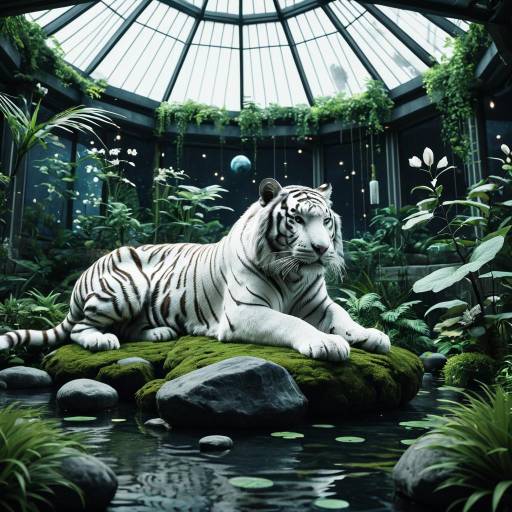 Celestial White Tiger in Zen Garden Laboratory
