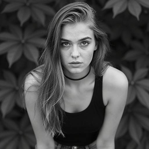 Intense Gaze of a Young Woman