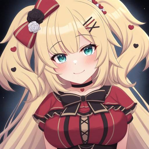 Illustration of Akai haato (gothic lolita), hololive in the style of Myuu (arisumeria)