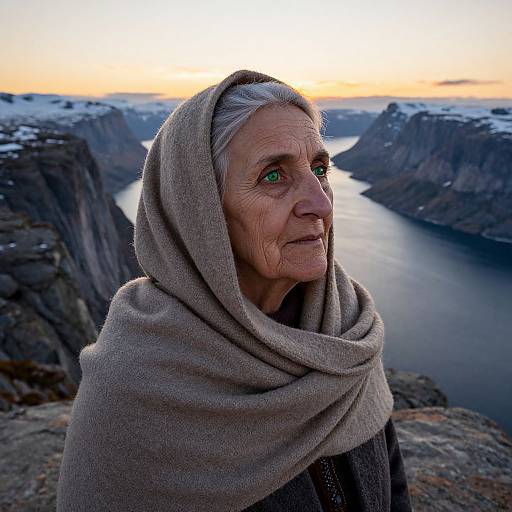 Ethereal Arctic Portrait of Wise Woman