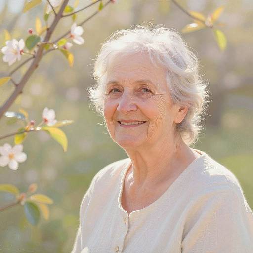 Elderly Woman's Gentle Garden Smile