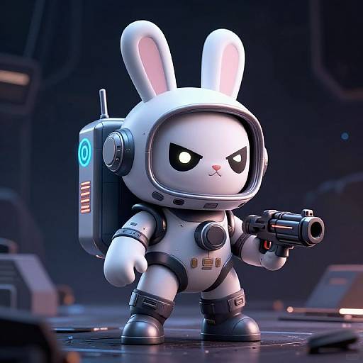 Glitchcore Space Marine Bunny