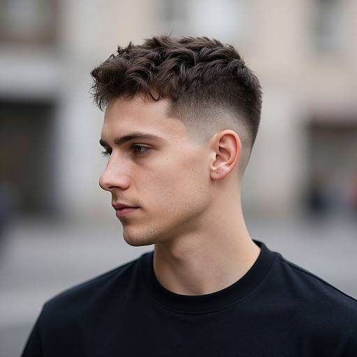 Candid Urban Fade Haircut Portrait