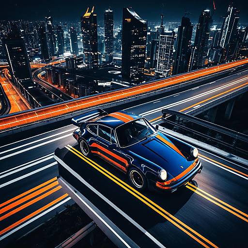 Futuristic Porsche 911 in Alien City