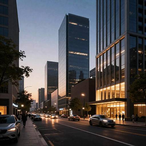 Realistic Modern Cityscape Street View