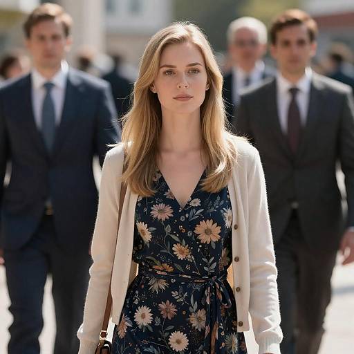 Sunny Outdoor Scene with Fashionable People