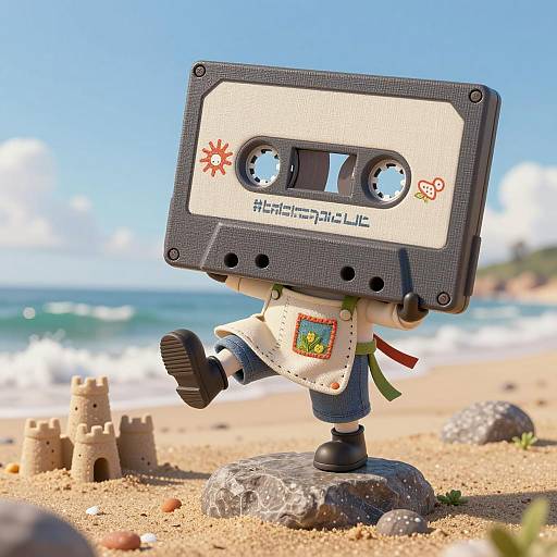 Whimsical Cassette DJ on Sunny Beach