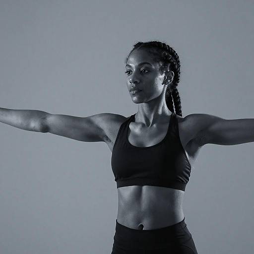 Blue Monochrome Athletic Woman Portrait
