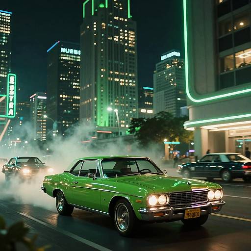 Neon Green Phonk Cityscape Night