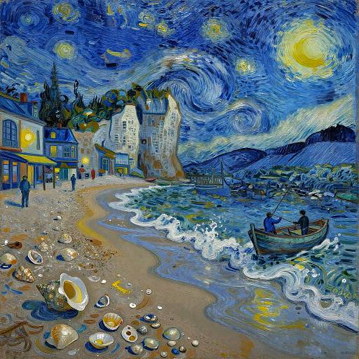 Van Gogh Style Windswept Normandy Beach