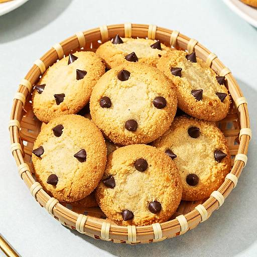 Woven Basket of Chocolate Chip Cookies