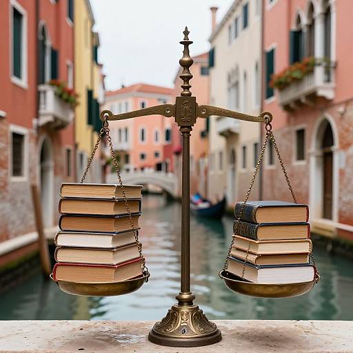 Books Balancing on Venetian Scales