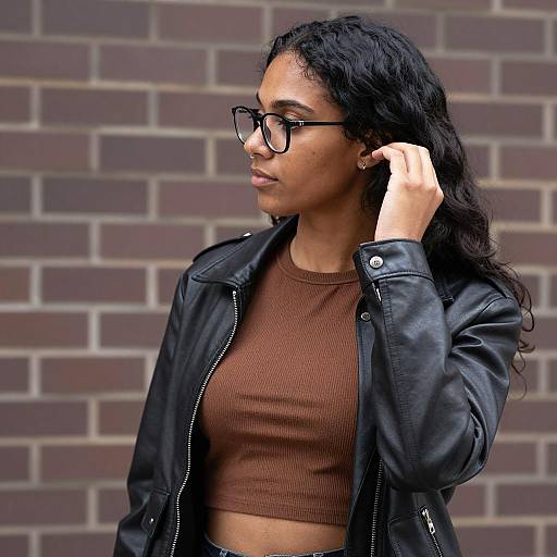 Stylish Young Woman in Profile Portrait