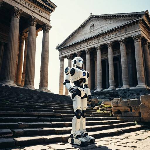 Robot Standing on Pantheon Steps