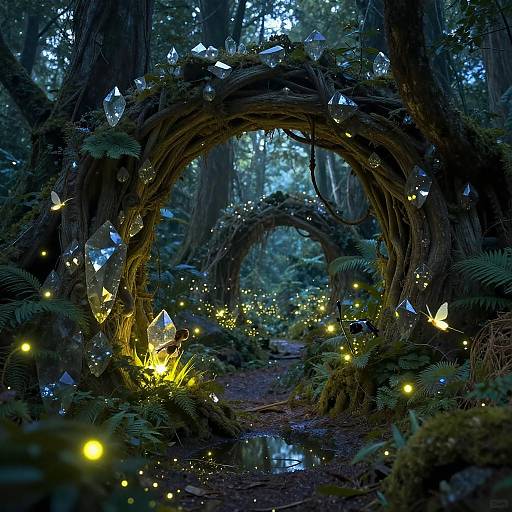 Enchanted Crystal Grotto Fantasy Scene