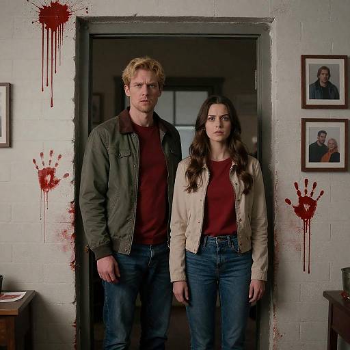 Intense Encounter in Doorway Setting