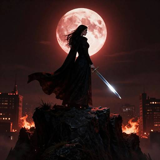 Dark Sorceress on Crimson Cliff