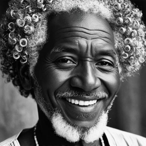 Majestic Eastern African Elder with Curly Salt and Pepper Hair
