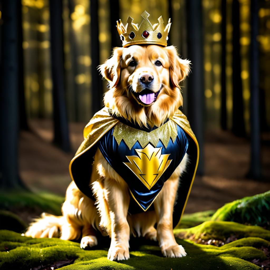 Photorealistic Golden Retriever Superhero