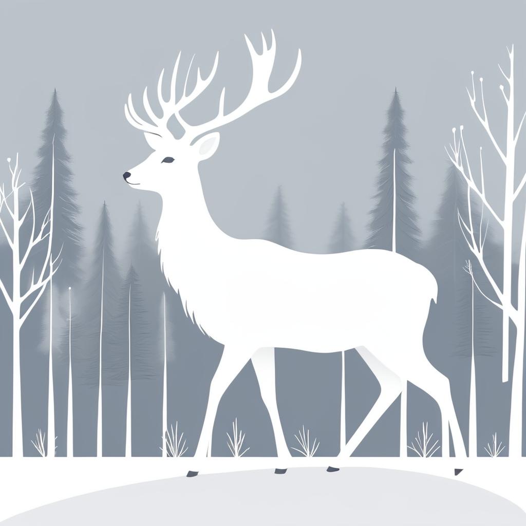 Minimalist Scandinavian Deer Design Artwork