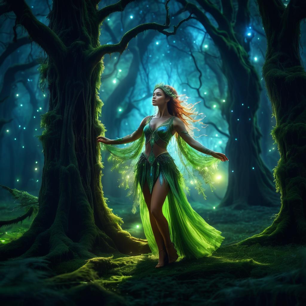 Mystical Dryad in Enchanted Forest