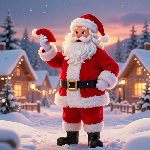 Cheerful Male Santa in Cozy Winter