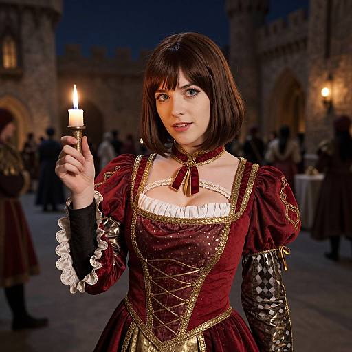 Victorian Woman in Medieval Castle