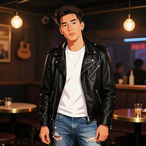 Charismatic Male Musician in Jazz Club