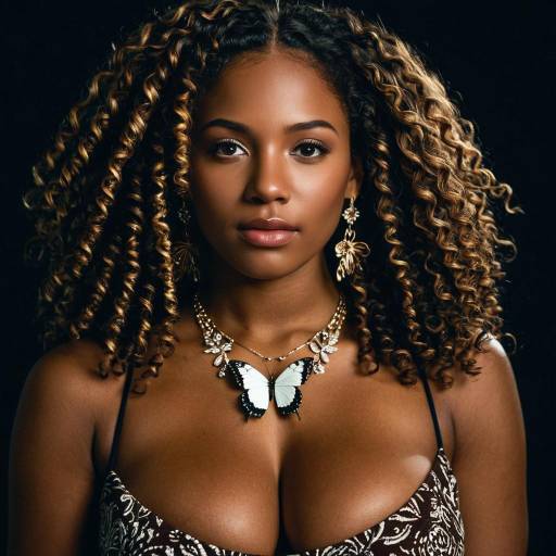 Realistic Portrait of a Dark-Skinned Woman