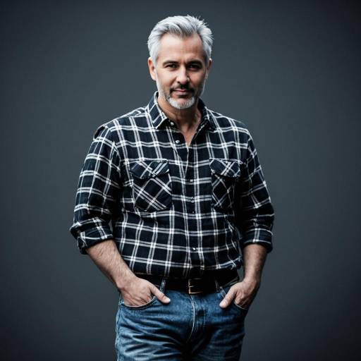 Casual middle-aged man in plaid shirt and jeans