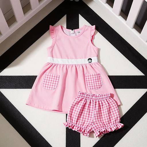 Monochrome Nursery with Pink Outfit
