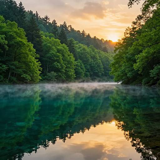Serene Crystal Lake at Sunset