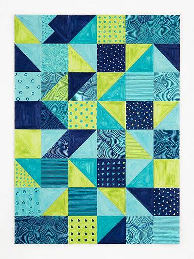 Vivid Zig Zag Abstract Mosaic