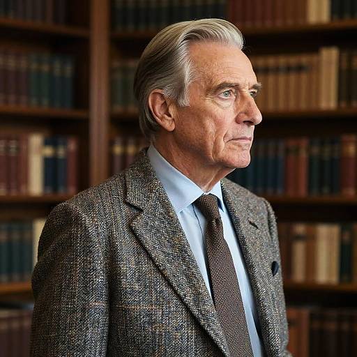 Elderly Man with Classic Side Part