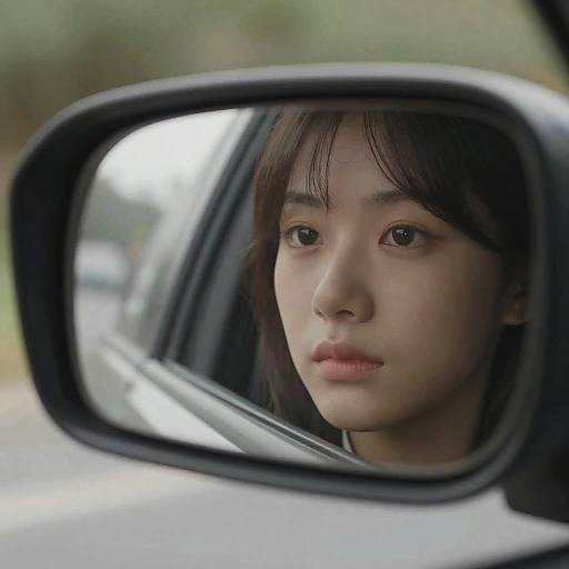 Thoughtful Reflection in Rearview Mirror