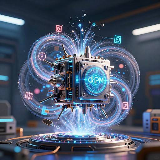 Powerful AI Core in Sci-Fi