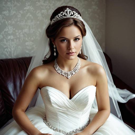 Elegant Bridal Gown with Accessories