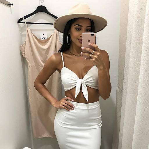 Stylish Woman Taking Mirror Selfie