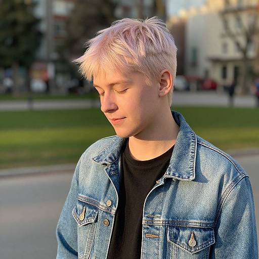 Pastel Hair European Man Urban Portrait